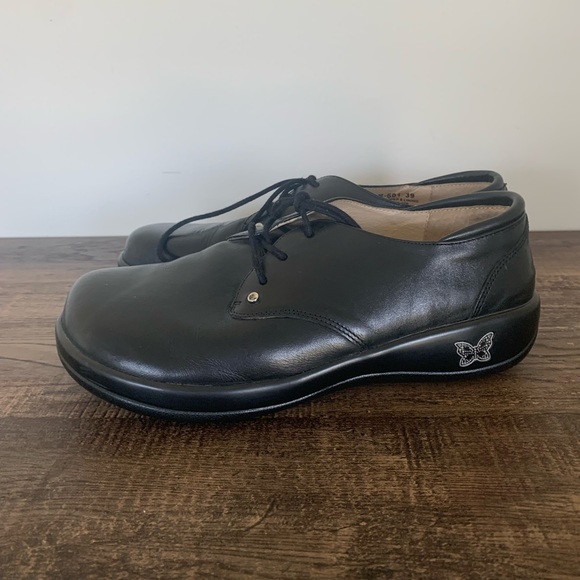 Alegria Tera Pro Black Nappa Leather Lace-Up Orthic Oxford TER-601 Women US 9 - Picture 3 of 9